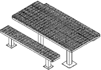Picnic Table w/ Leg Assembly & Mounting Plates