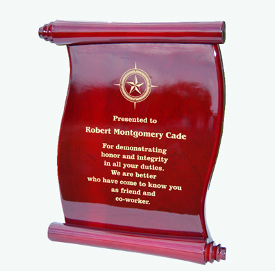 Rosewood Scroll Plaque