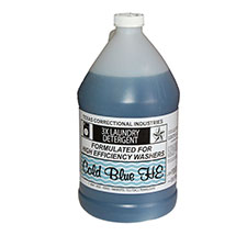 COLD BLUE HE Liquid Laundry Detergent. Color: Clear blue liquid. Odor: Softener.
