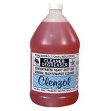 Clenzol, heavy duty and general maintenance cleaner. Color: Rust orange liquid. Odor: butylcellosolve.