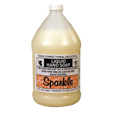 Sparkle Liquid Hand and Body Soap. Liquid Color: Opaque, pearlescent, white viscous liquid. Odor: slight almond.
