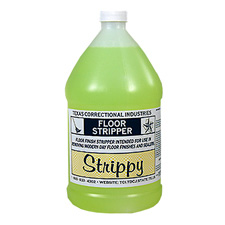Strippy Industrial Strength Floor Stripper. Color: Light yellow. Odor: butyl cellosolve.