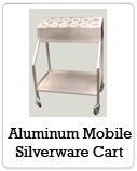 Alumimum mobile silverware cart