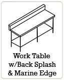 Work Table w/ Back Splash & Marine Edge