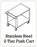 Stainless Steel 2-Tier Push Cart