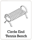 Circle-end tennis bench