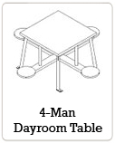 4-Man Dayroom Table