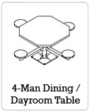 4-Man Dining/Dayroom Table