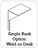 Single Bunk Option: Weld-on-desk