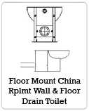 Floor Mount China Rplmt Wall & Floor Drain Toilet