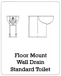 Floor Mount Wall Drain Standard Toilet