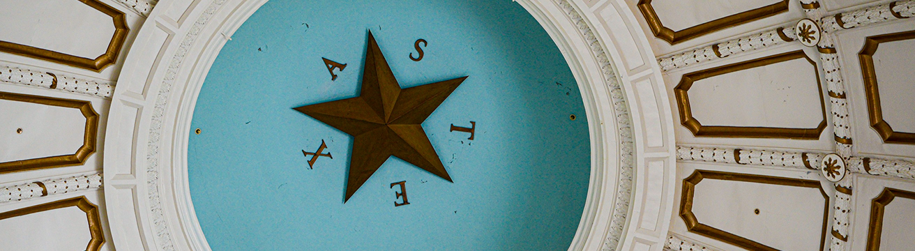 Ceiling of the dome at the Texas State Capitol with star